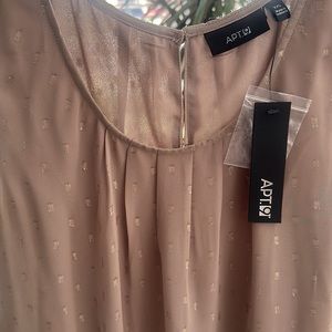 Apt 9 Short Sleeve Blouse with a single button back and delicate pleating.